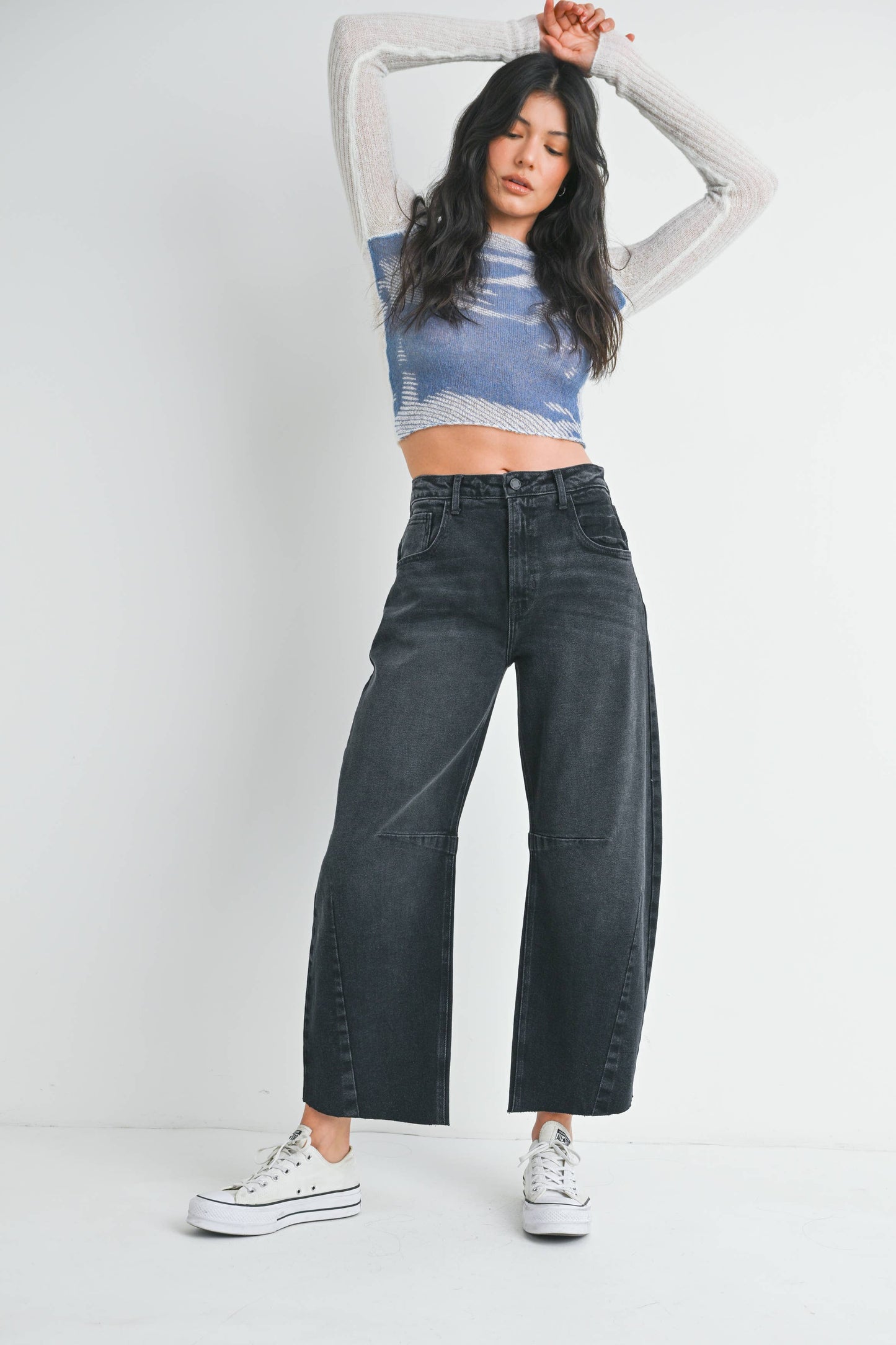 Just Black Denim - Barrel Jean w/ Seams Wash Black BP473J