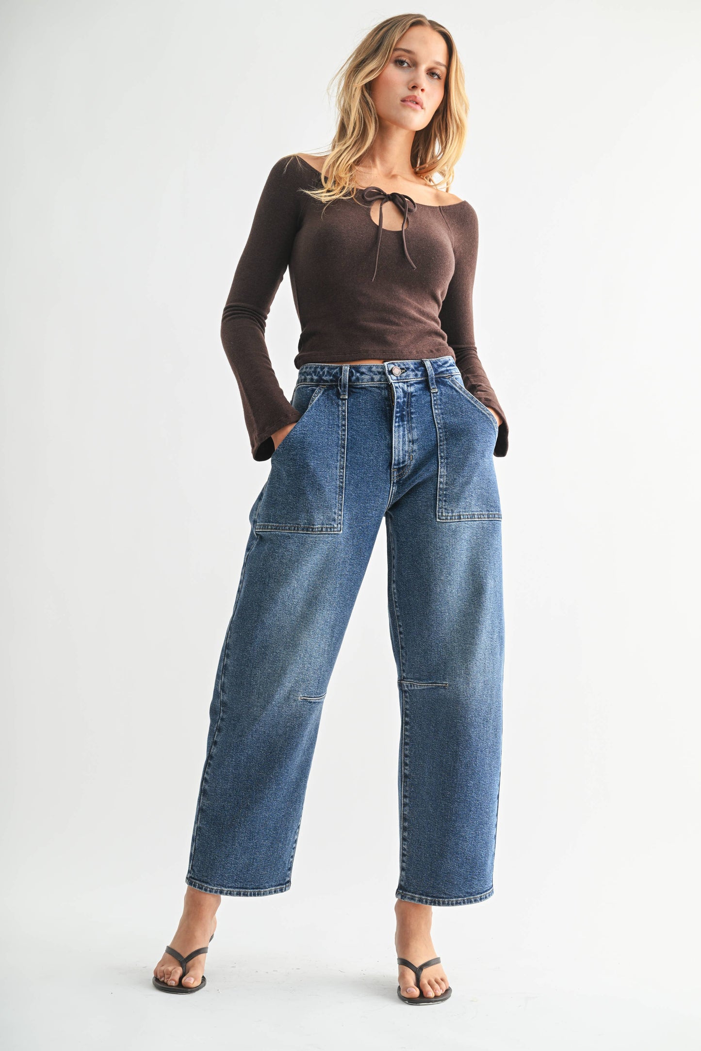 Just Black Denim - Utility Seamed Barrel Dark BP203J