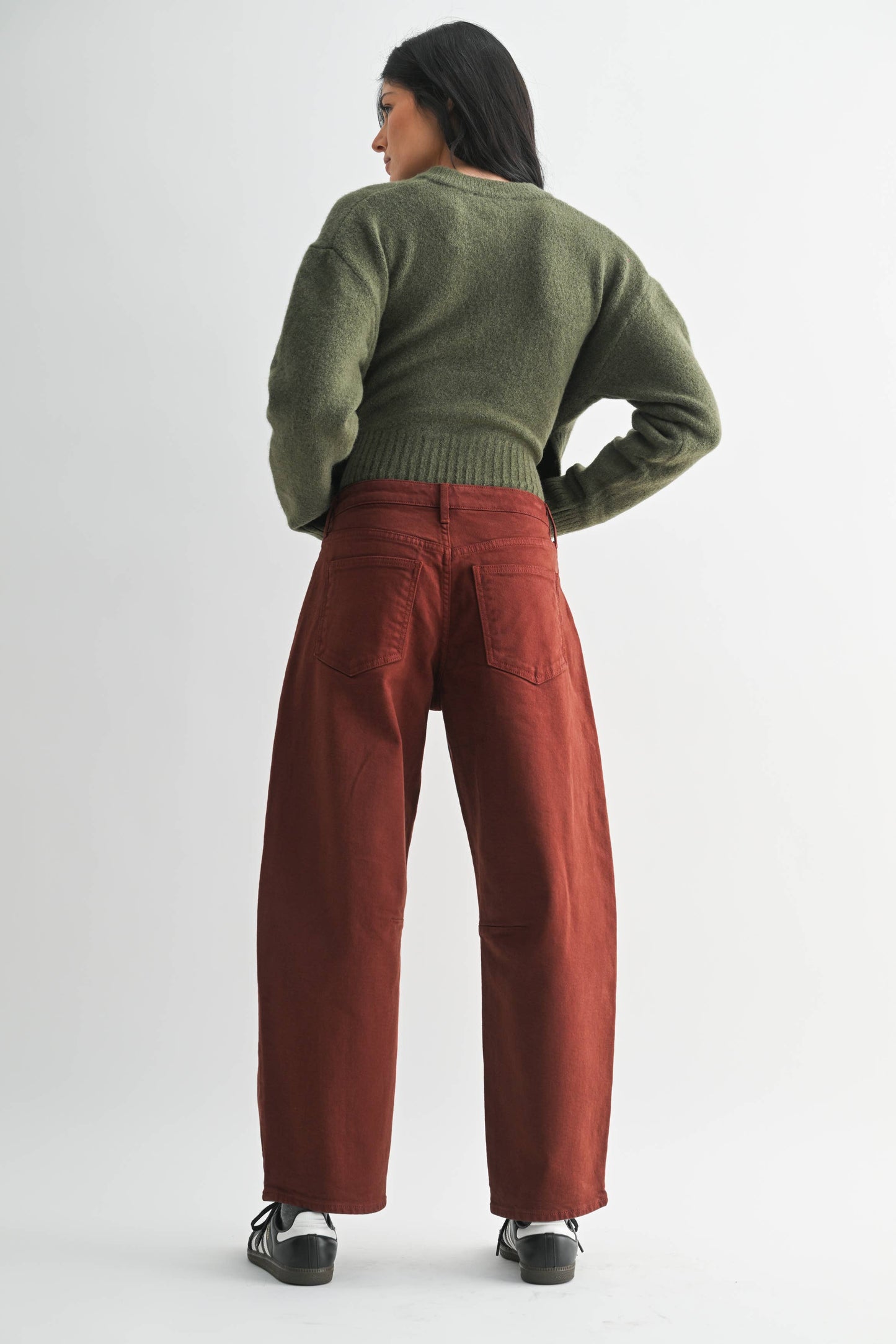 Just Black Denim - Utility Seamed Barrel Cinnamon BP203J