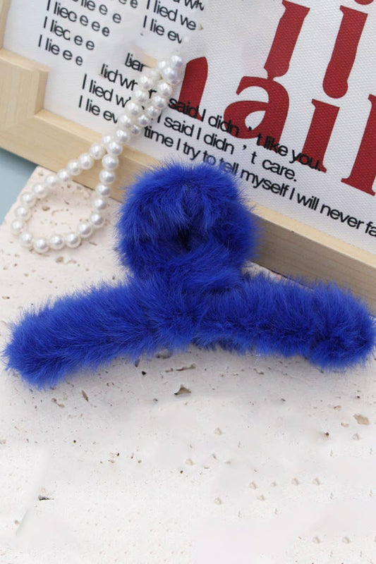Multicolor Faux Fur Twist Claw Hair Clip