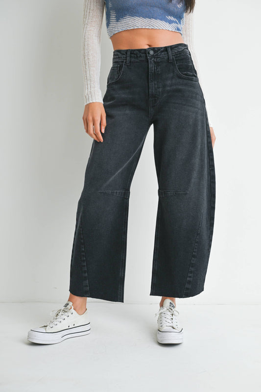Just Black Denim - Barrel Jean w/ Seams Wash Black BP473J