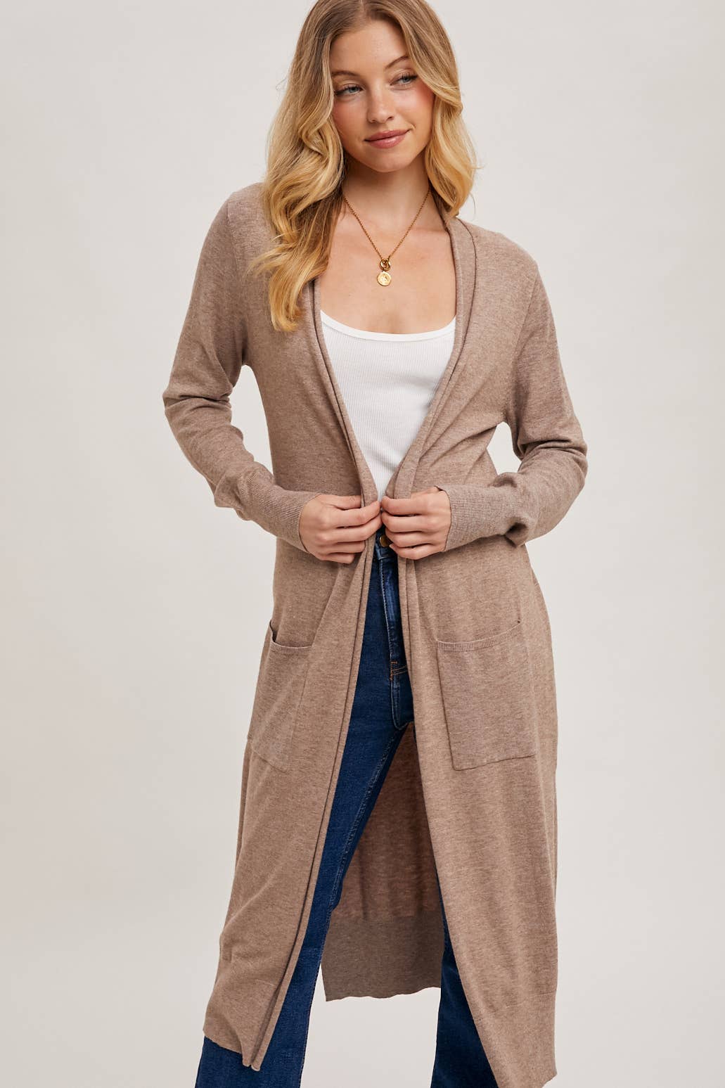 Posh - Longline Open Front Cardigan