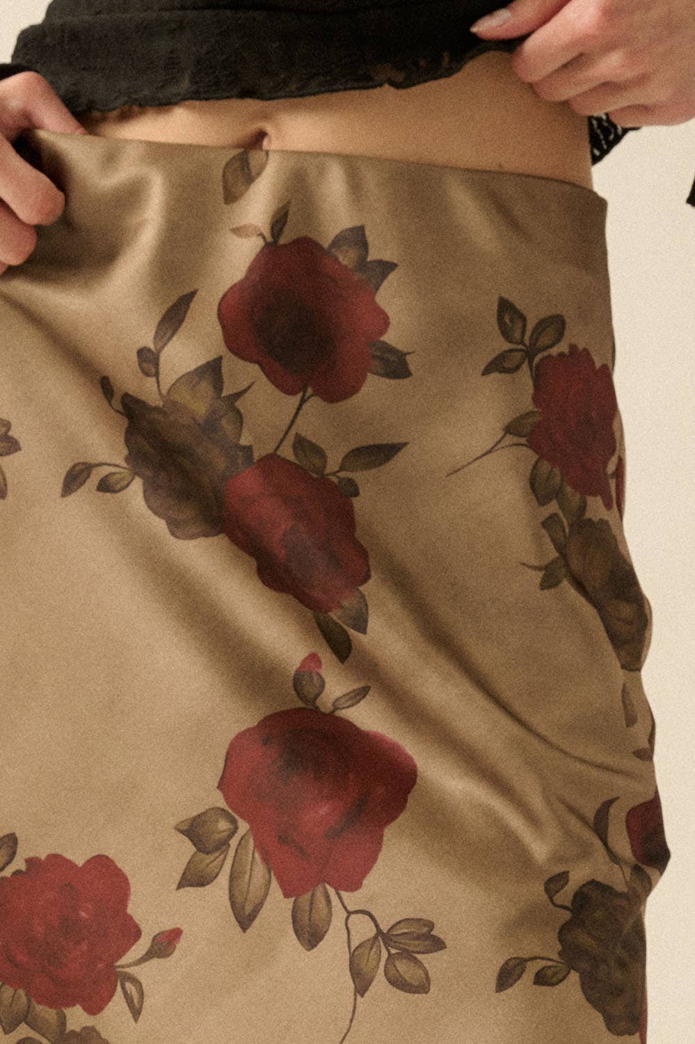 Rory Satin Floral Maxi Skirt