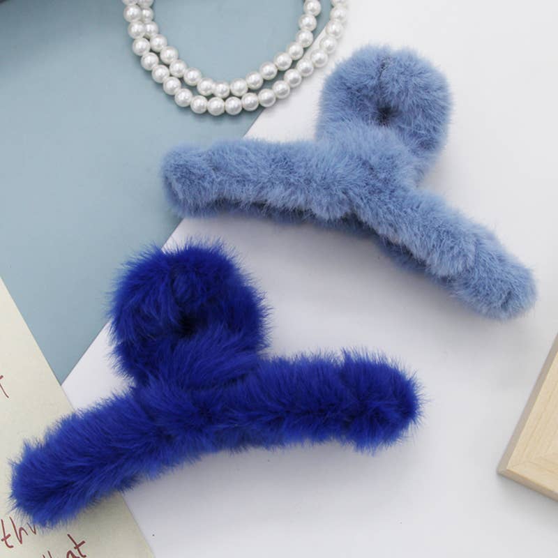 Multicolor Faux Fur Twist Claw Hair Clip