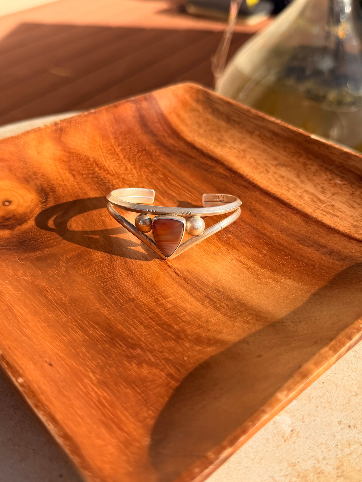 Botswana Agate Sterling Silver Cuff