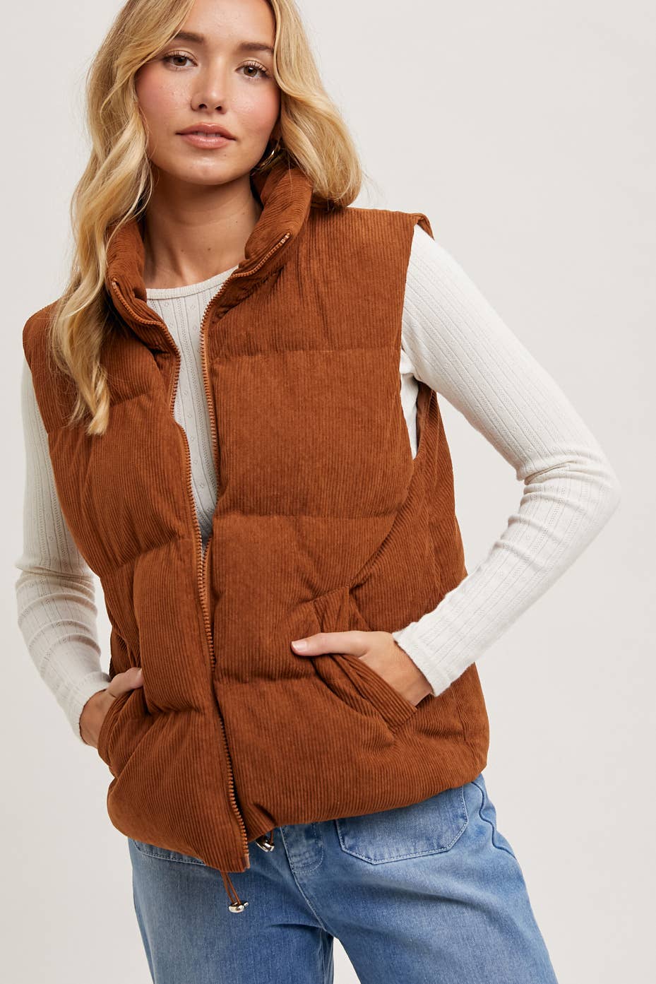 Claudia - Corduroy Puffer Vest