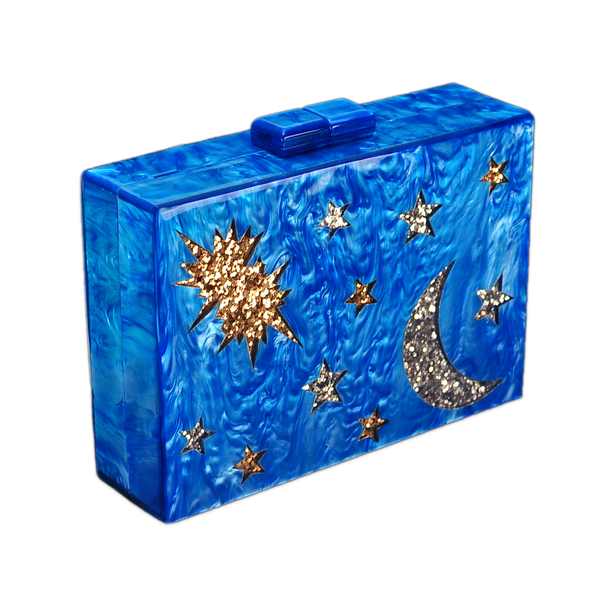 Blue Stargazer Acrylic Cyndi Clutch
