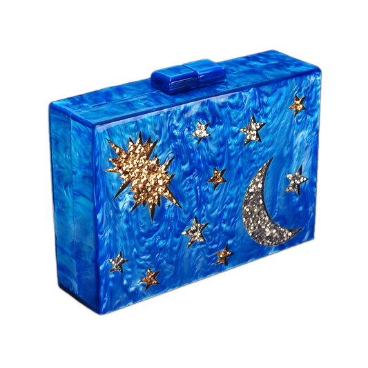Blue Stargazer Acrylic Cyndi Clutch