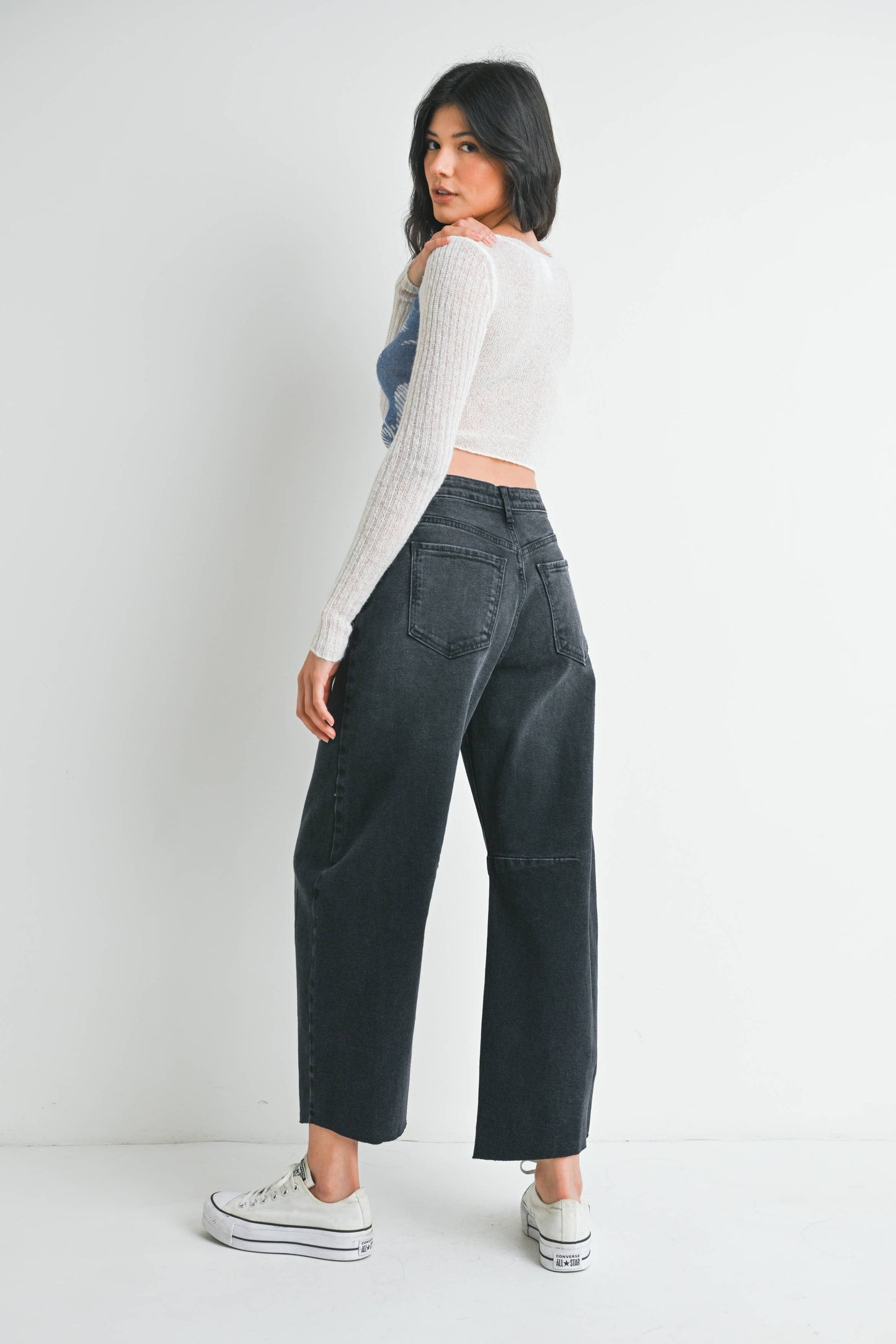 Just Black Denim - Barrel Jean w/ Seams Wash Black BP473J