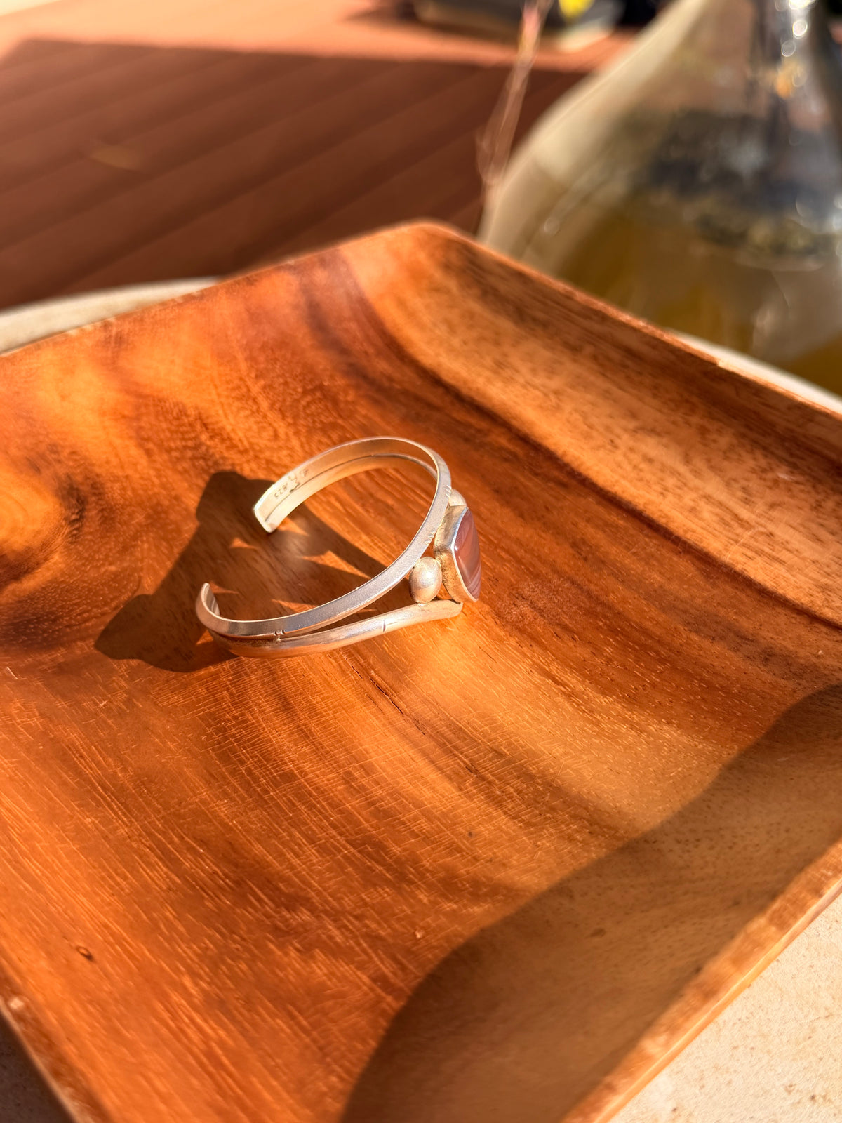Botswana Agate Sterling Silver Cuff