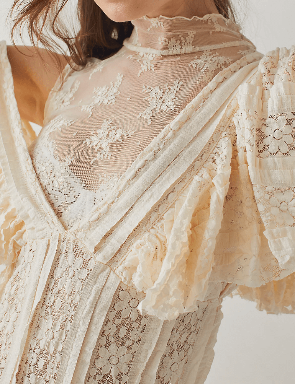 Ladies Lux Floral See Through Lace Sleeveless Blouse