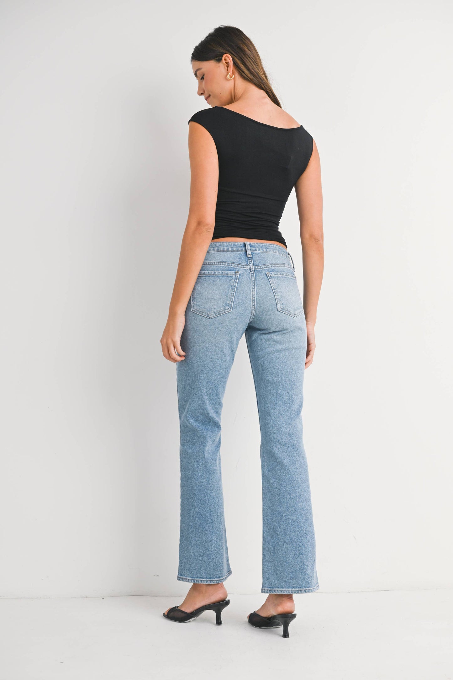 Mini Patch Pocket Bootcut BP477J - LT Just Black Denim