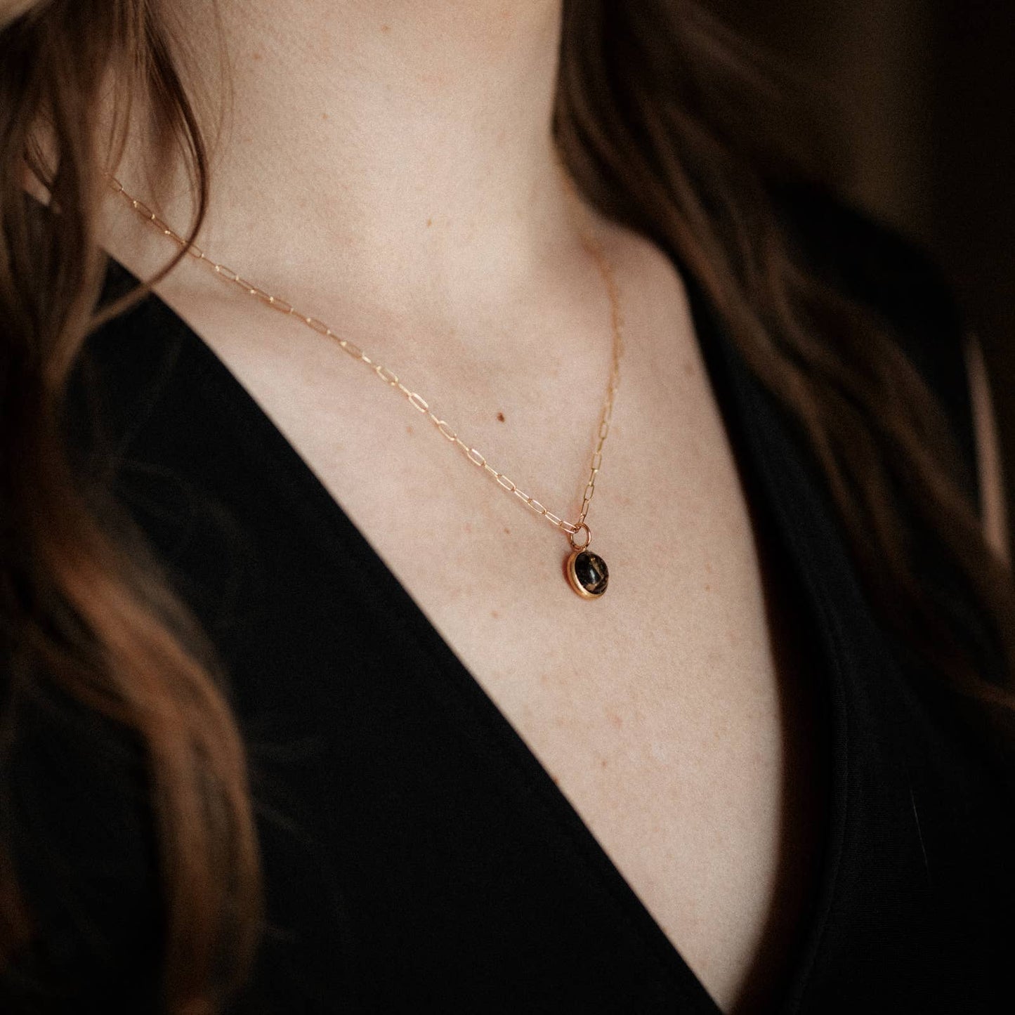 Commonform Hyalite Necklace - Copper Obsidian