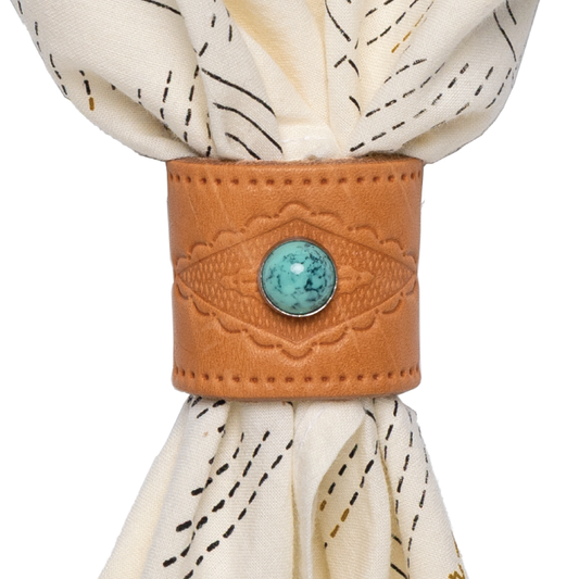 Leather Studded Bandana Slide