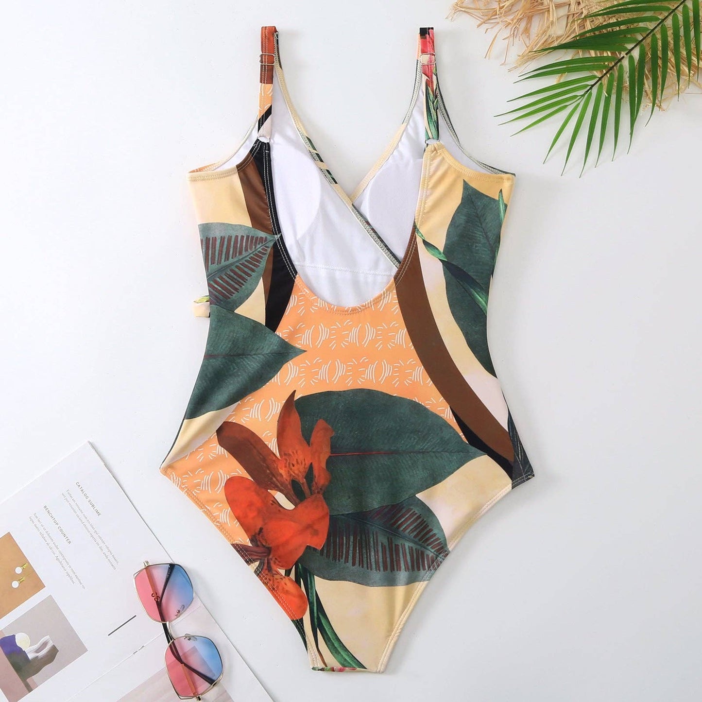 Tai - Multicolor Floral Print One Piece Swimweai with Cover