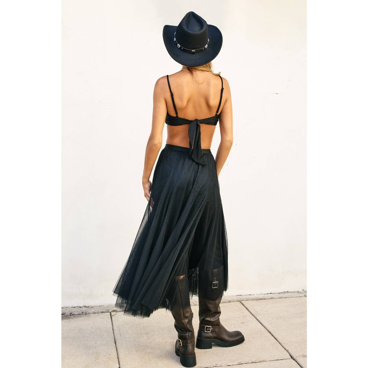 Mary - Be Free Mesh Paneled Midi Skirt