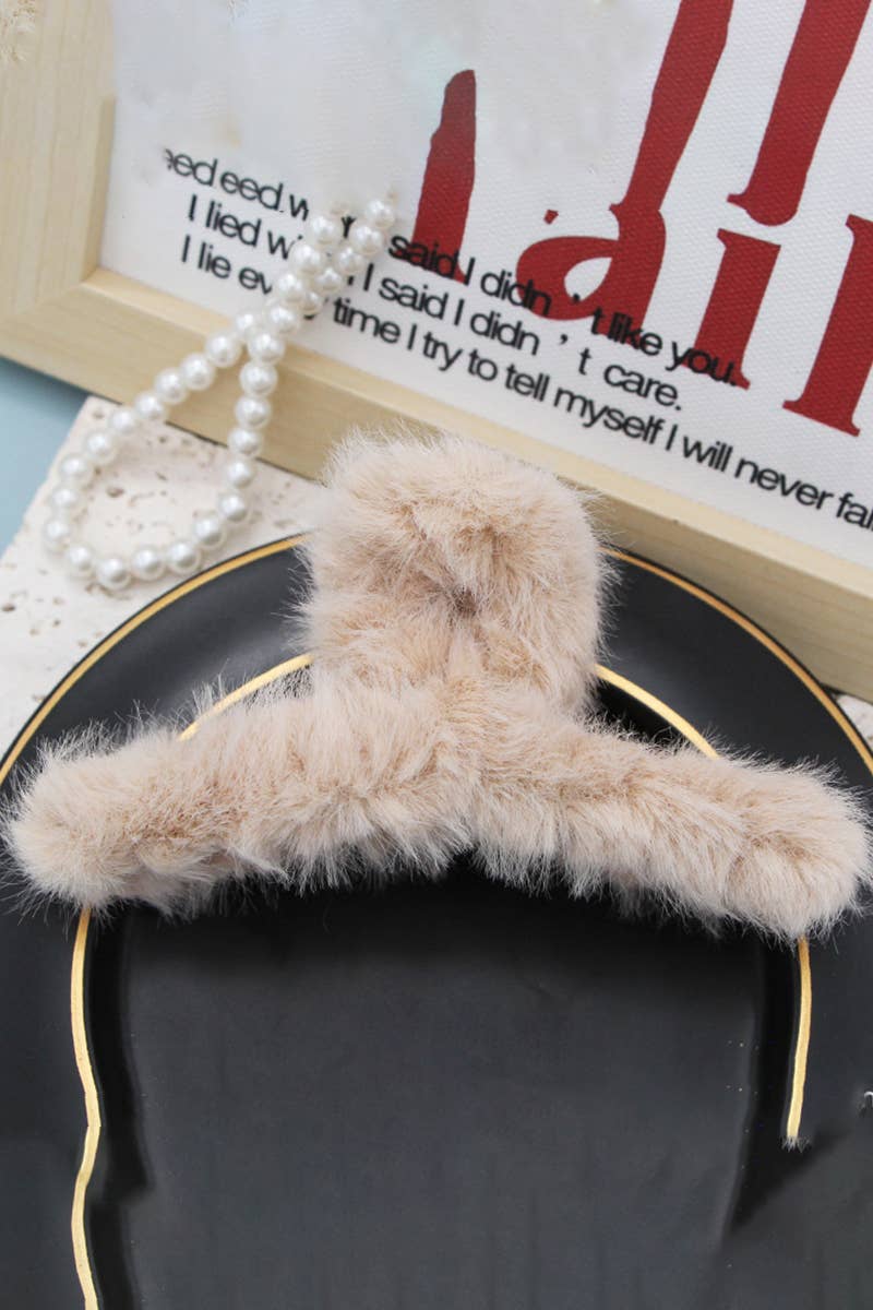 Multicolor Faux Fur Twist Claw Hair Clip