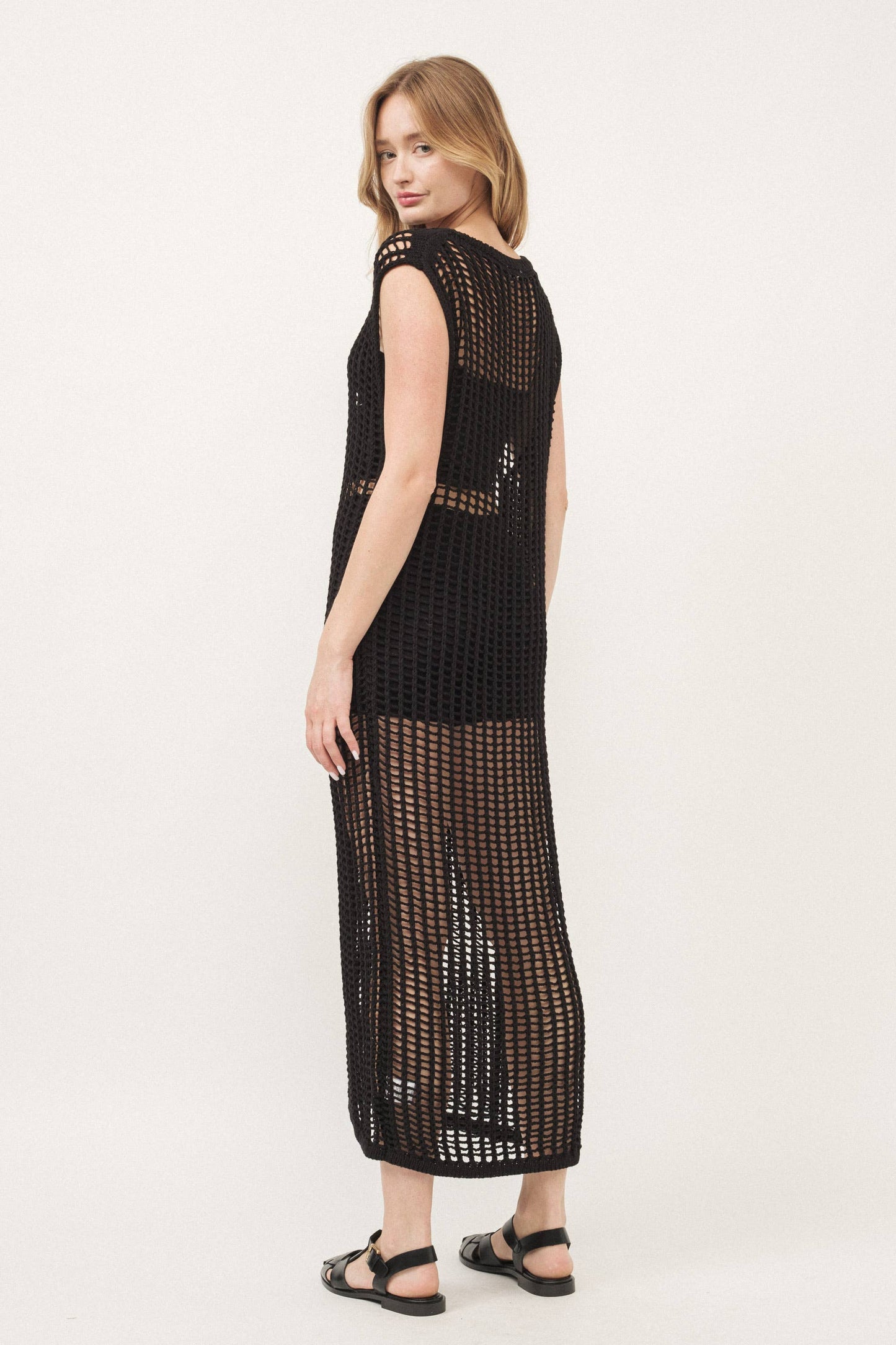 Venessa Fishnet Sweater Dress