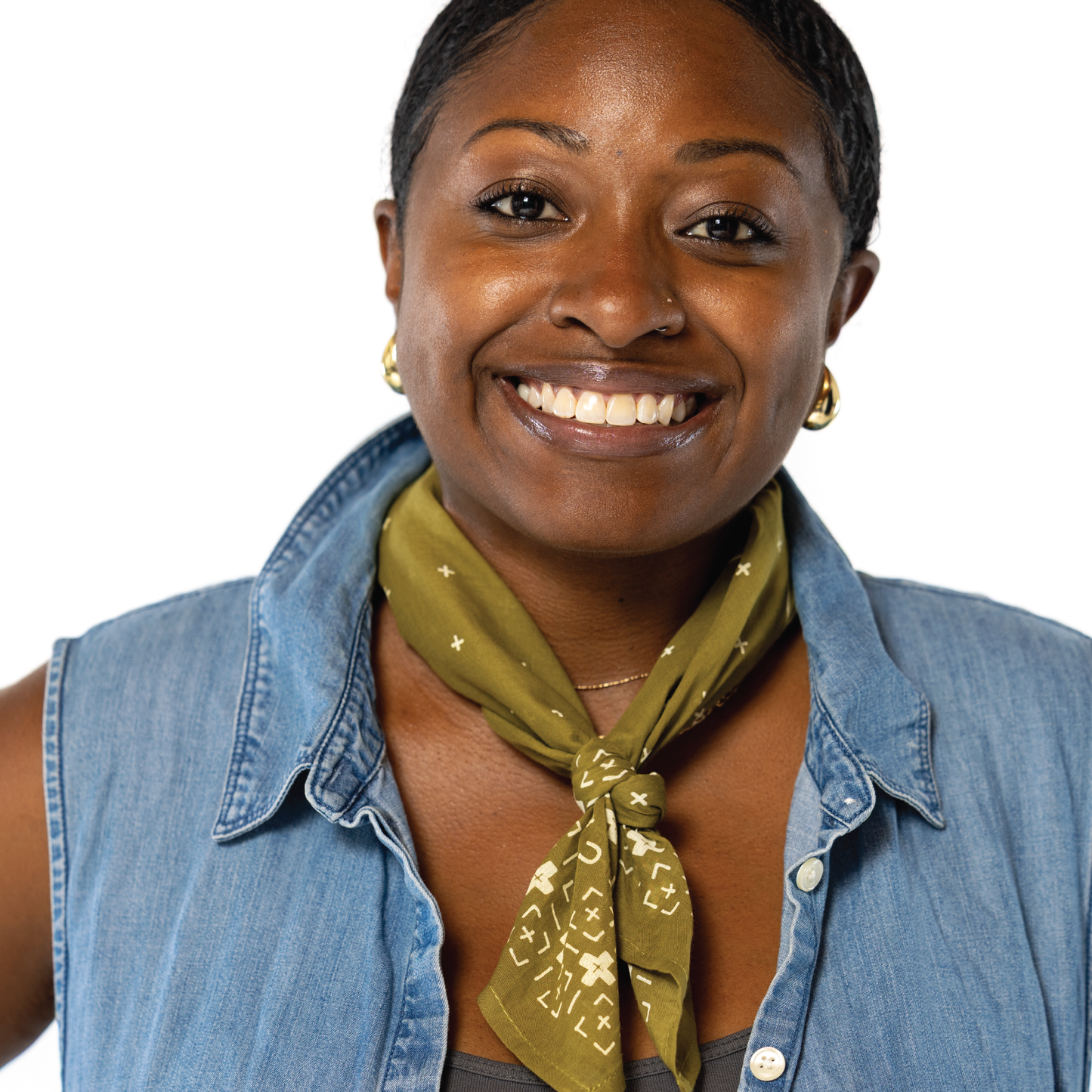 Cotton Voile Printed Bandana - Army