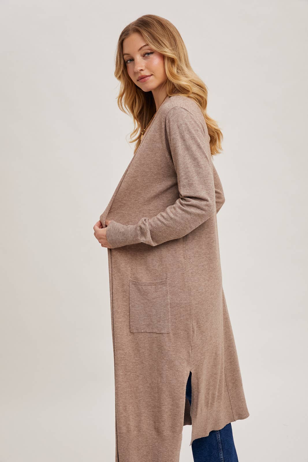 Posh - Longline Open Front Cardigan