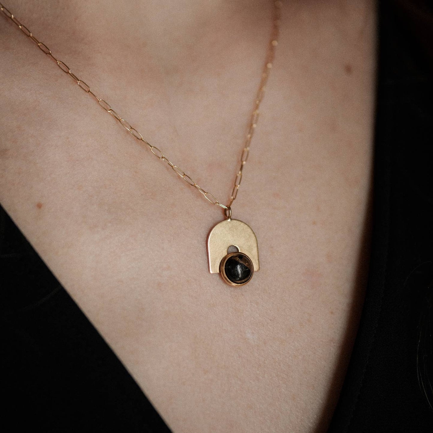 Commonform Bali Necklace - Copper Obsidian