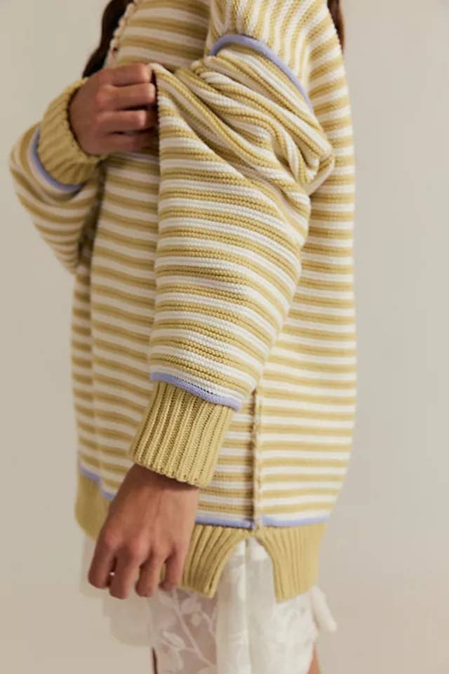 Diane - Dropped shoulders oversized Knit sweater Pullover in stripe
