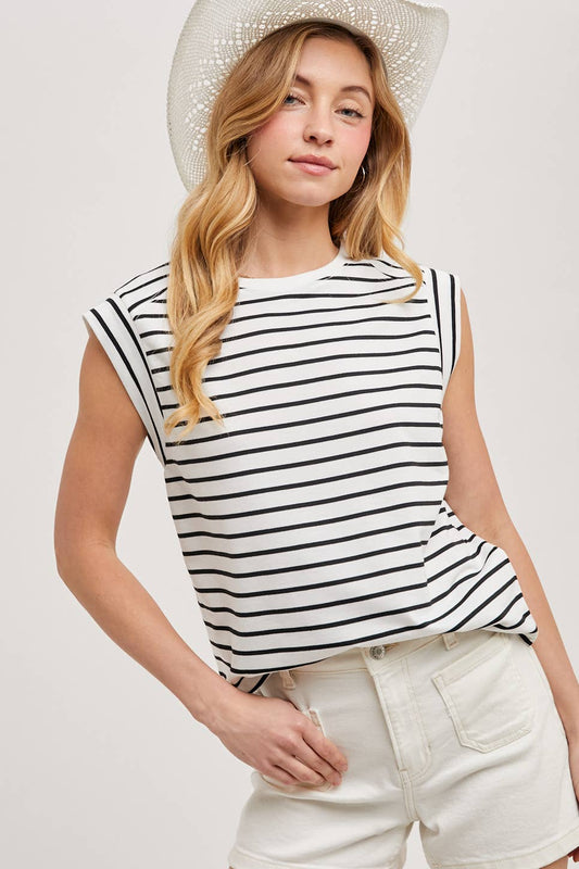 Lisa- Striped Muscle Tee