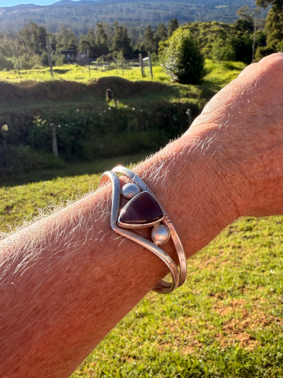 Botswana Agate Sterling Silver Cuff