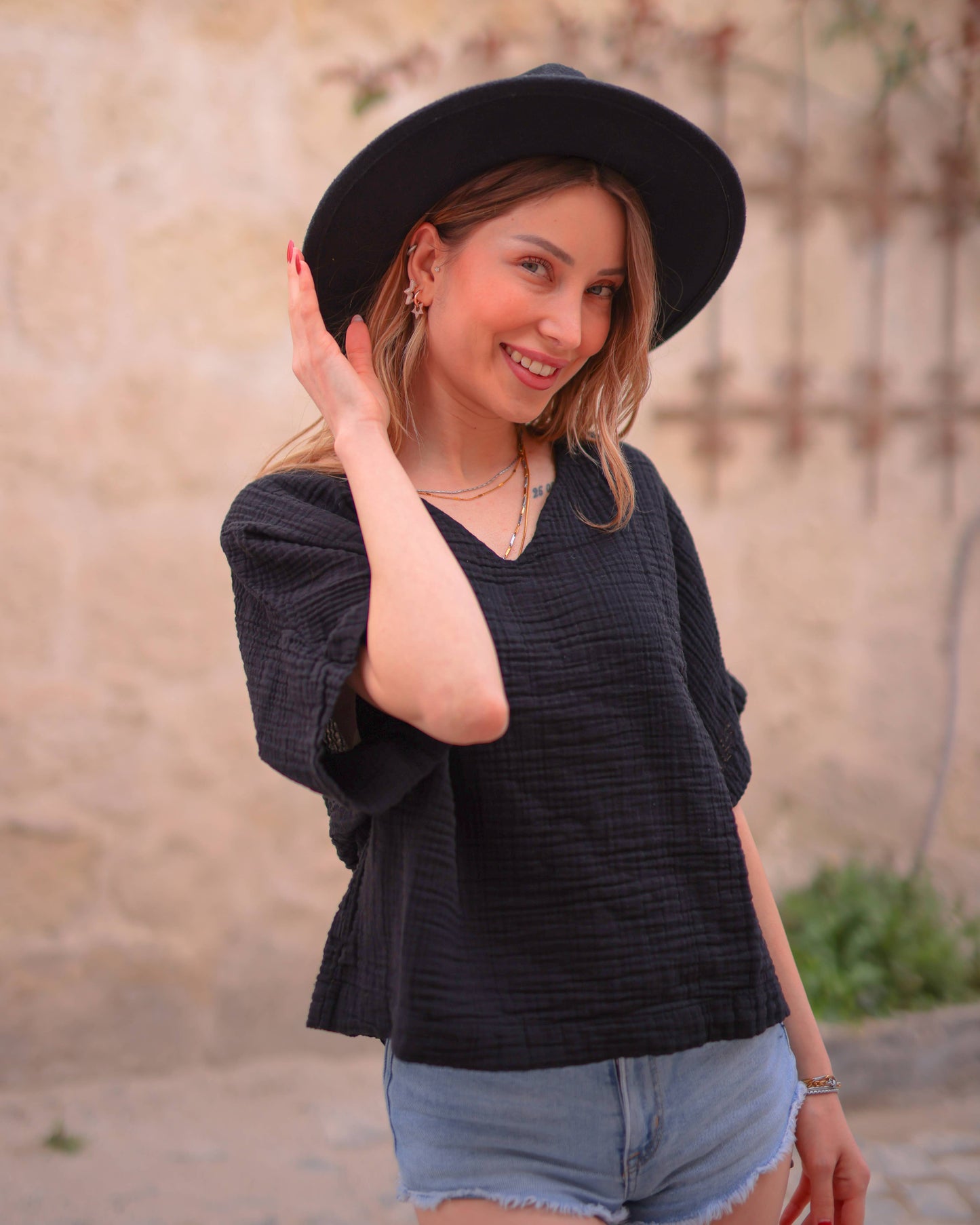 Mia Double Gauze Cotton Top