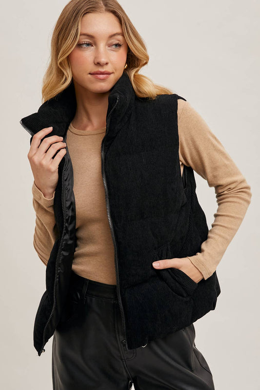 Claudia - Corduroy Puffer Vest