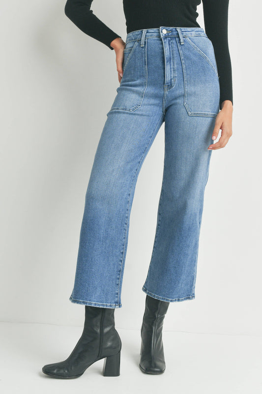 Just Black Denim - High Rise Cargo Pocket Wide  Leg Medium BP339J