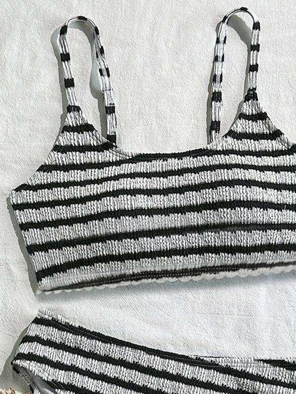 Meredith Stripe Lace-Up Bikini