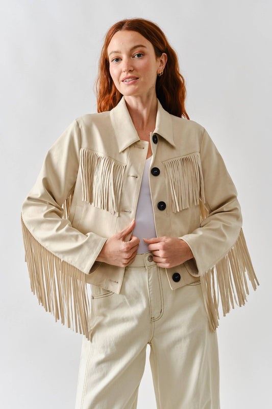 Dolly Faux Suede Fringe Jacket