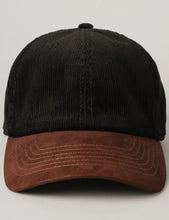 Two-Tone Corduroy with Suede Visor Baseball Cap