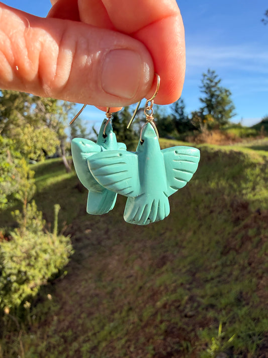 Dreambird Turquoise Thunderbird Earrings