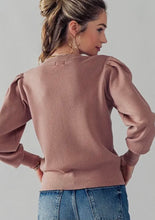 Jess - Pleated Shoulder Crew Neck Sweater
