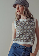 Slim Fit Geometric Print Knit Sweater Vest by Love & Harmony