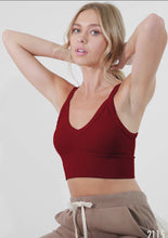 Ribbed V-neck Bra Top