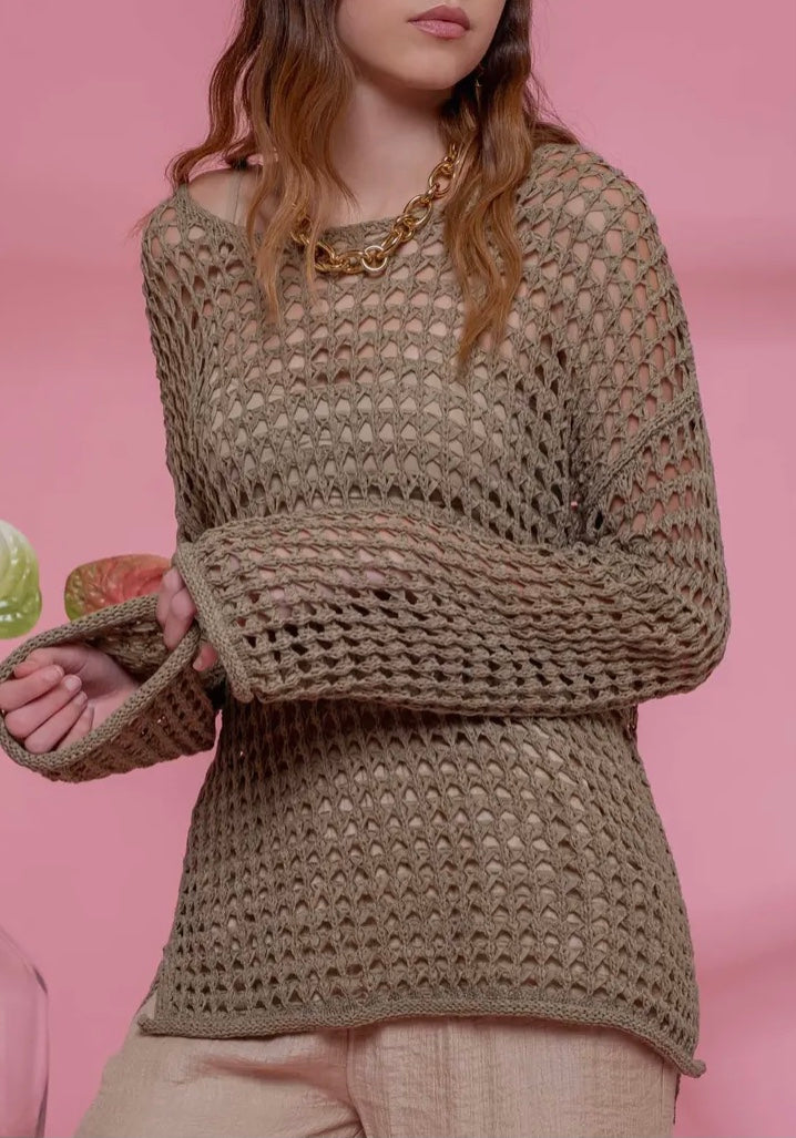 Cassie - Crochet knit top