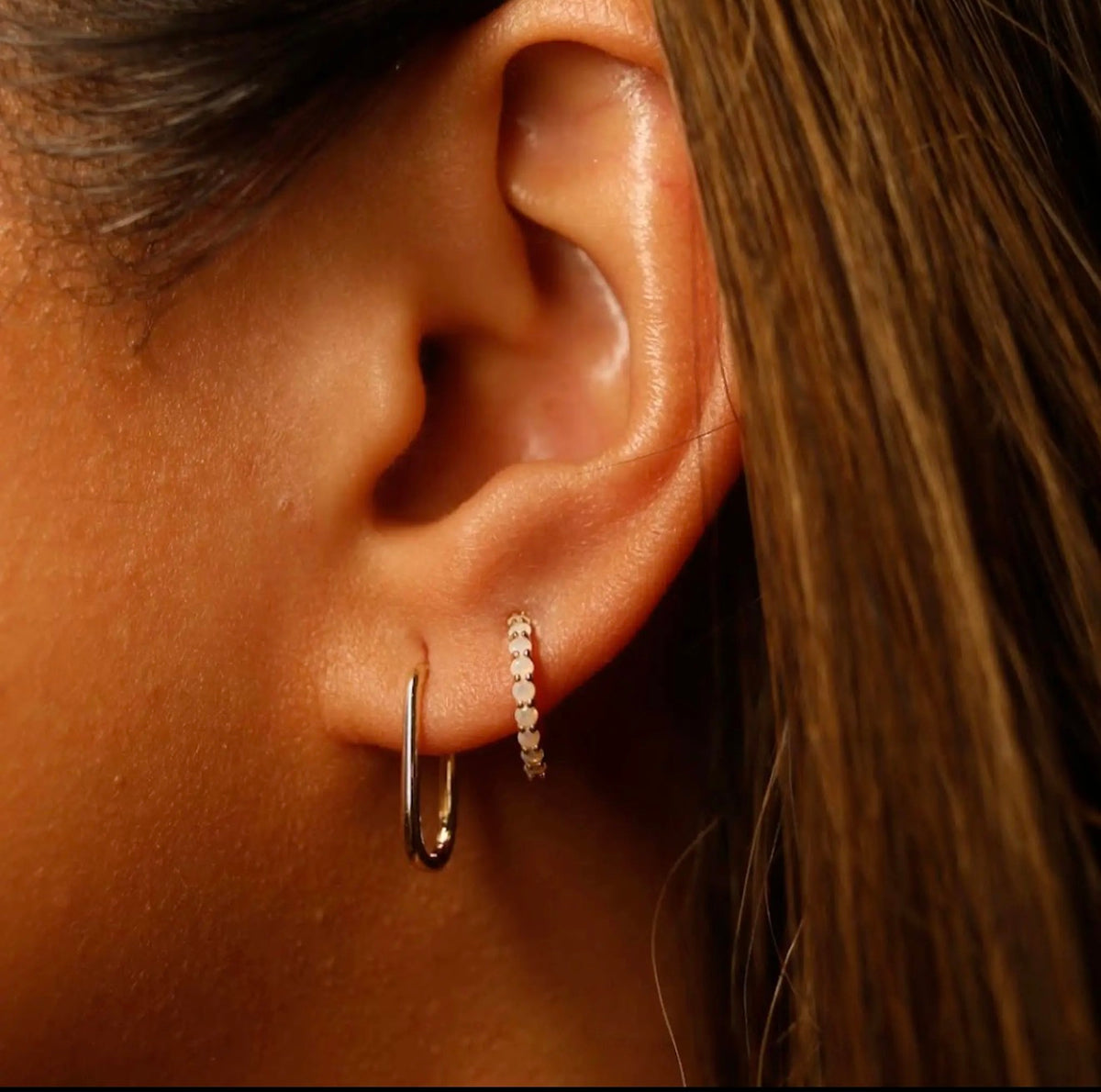 14kt Opal Mini Huggies