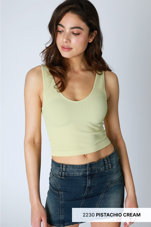 Reversible Ribbed Crop Top