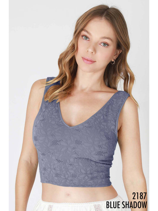 NIKIBIKI Lace V Neck Tank Top
