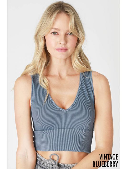 NIKIBIKI Plunge V-neck Ribbed Crop Top