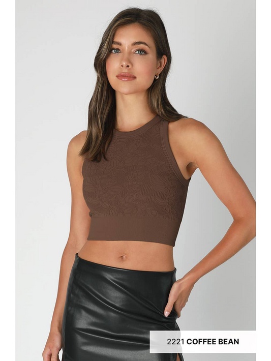Lace High Neck Crop Top
