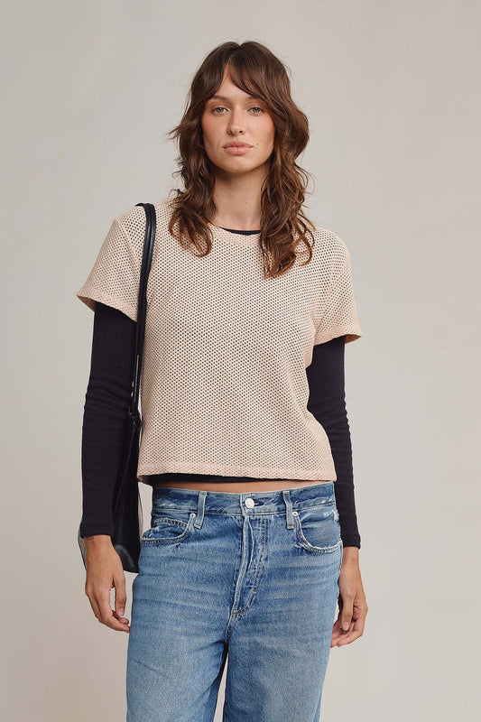 Carmen Mesh Cropped Tee