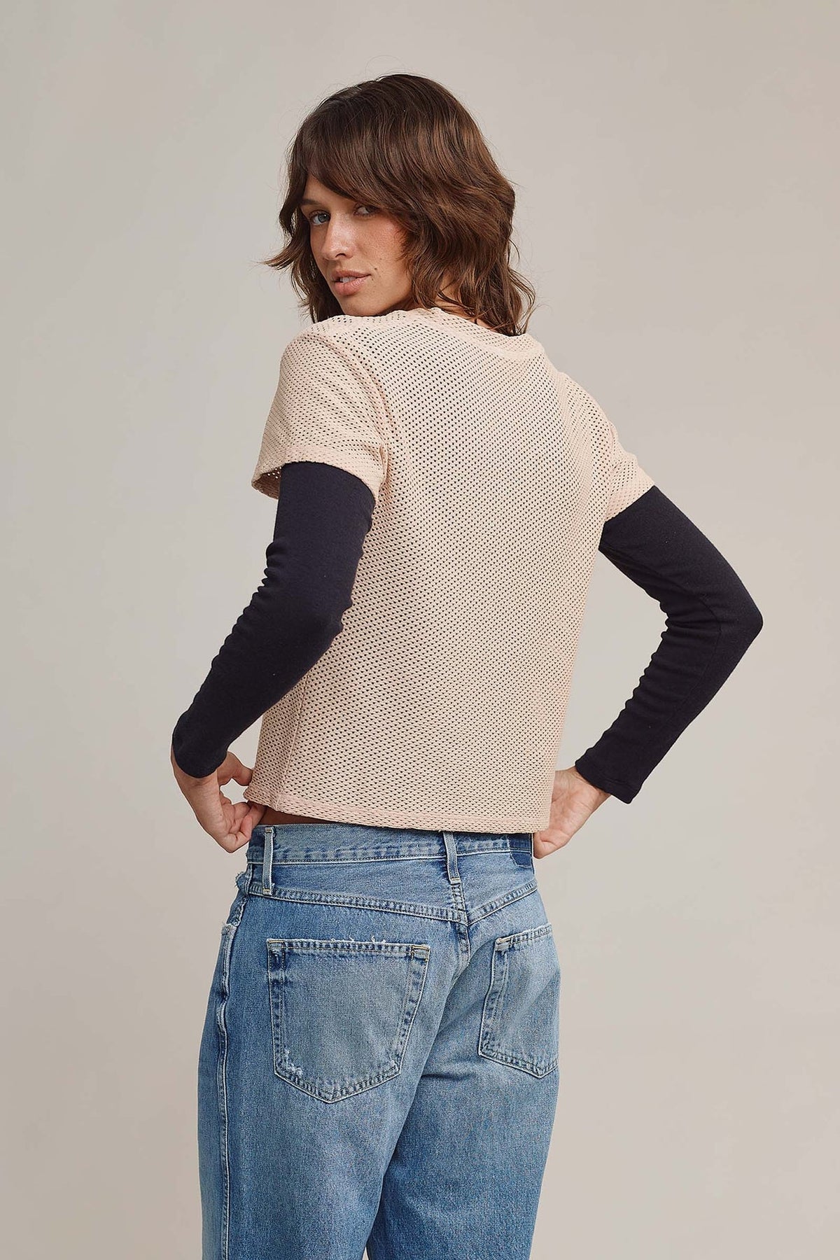 Carmen Mesh Cropped Tee