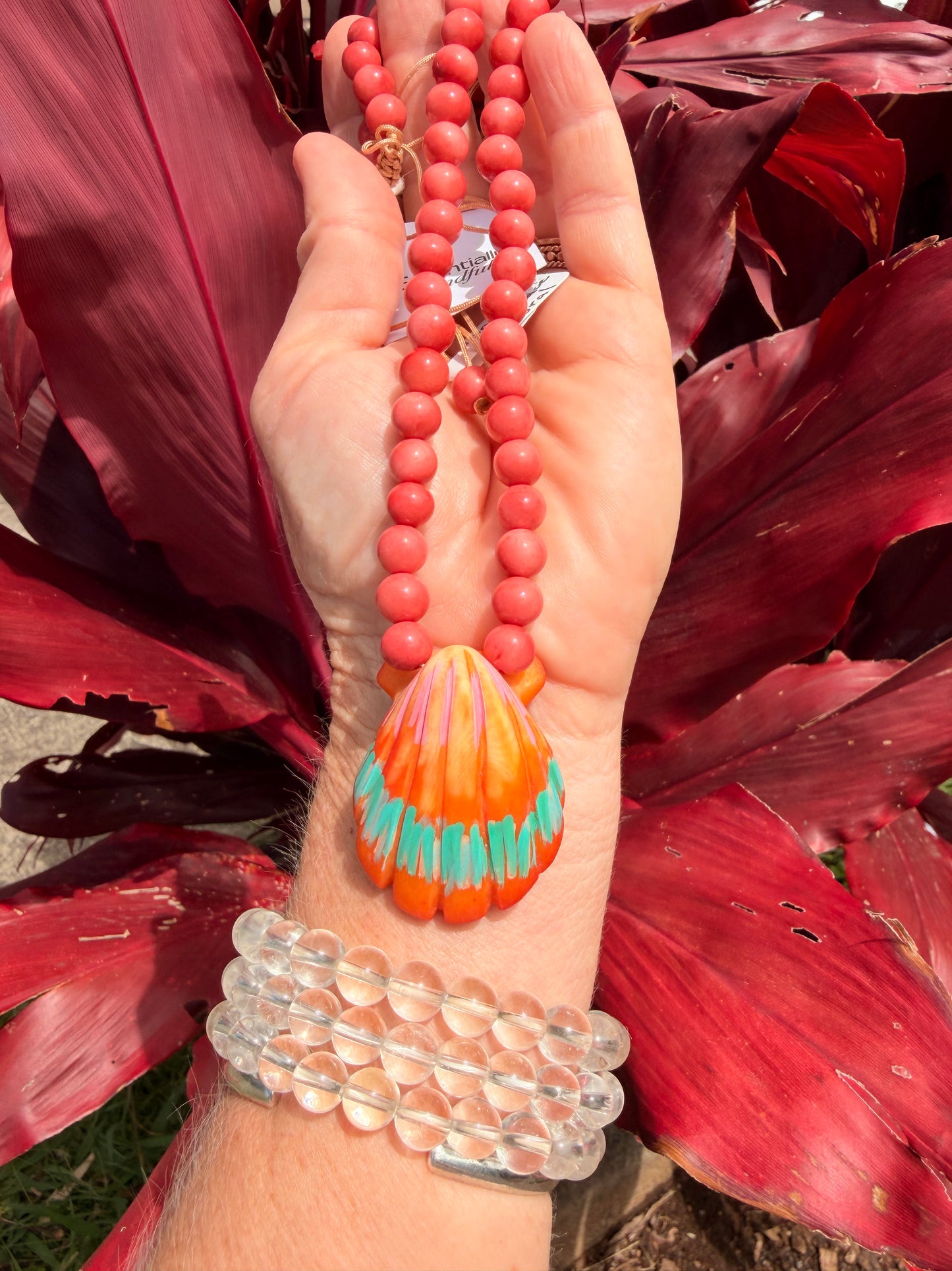 Spondylus Necklace - Coral