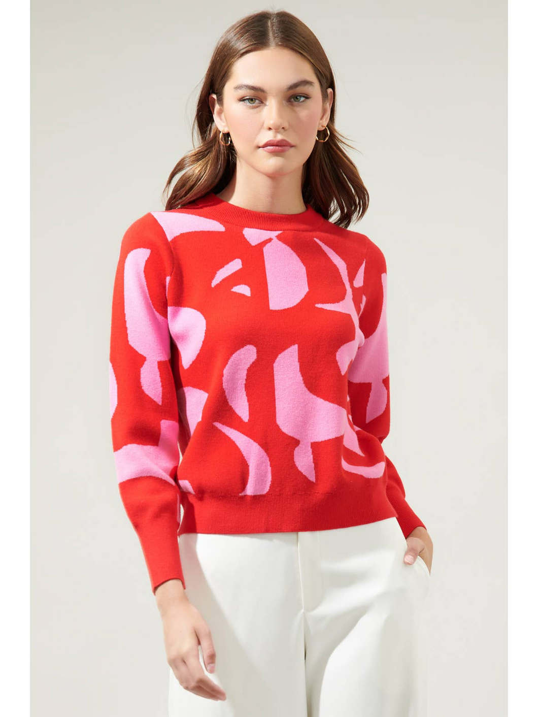 Minka Abstract Crew Neck Sweater by Sugarlips