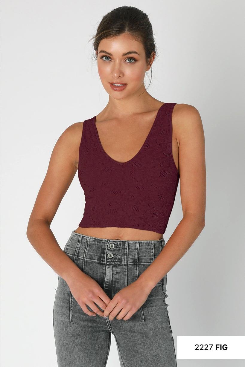 Nikibiki - Lace V Neck Tank Top