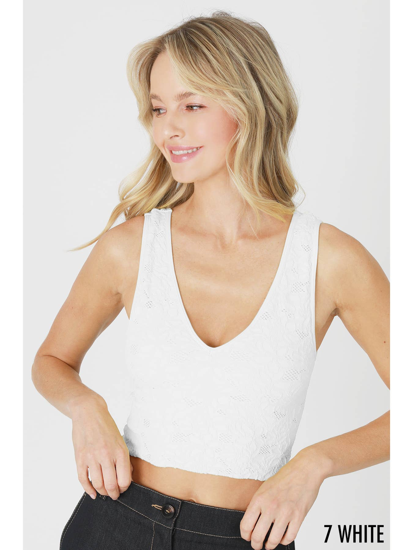 Nikibiki - Lace V Neck Tank Top